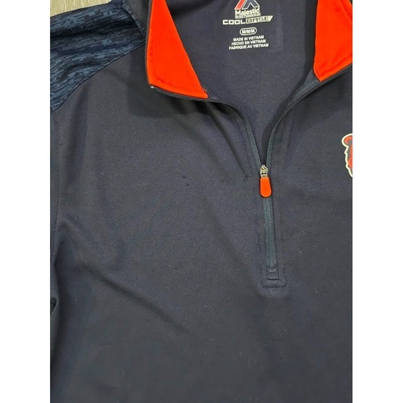 Chicago Bears Majestic Cool Base 1/4 Zip Pullover Men's M Navy NFL Jacket - Picture 4 of 8